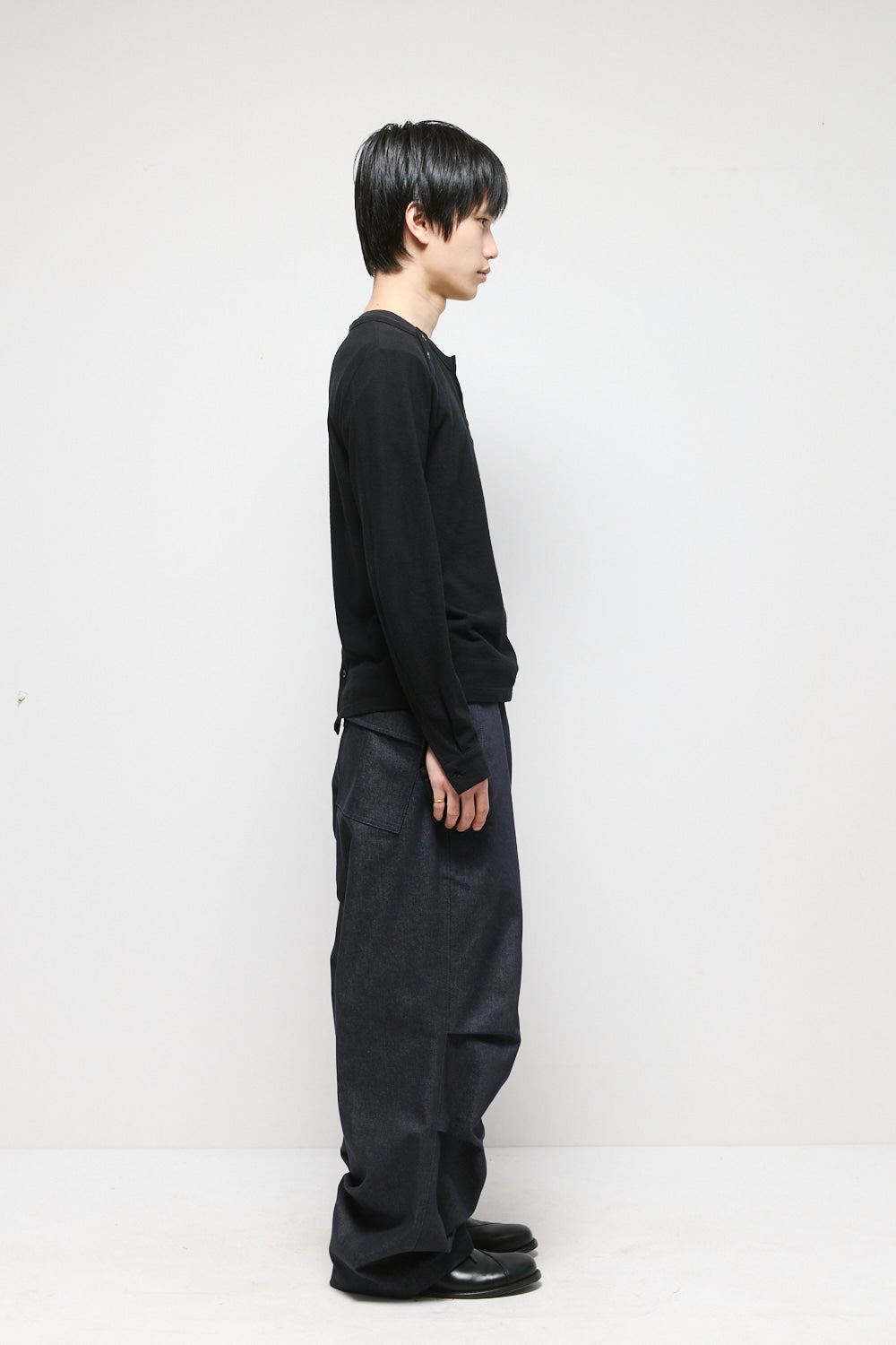 Hatchingroom - Triple Henley Neck Tee (Black) product image 4 | TRAB K-Fashion Australia