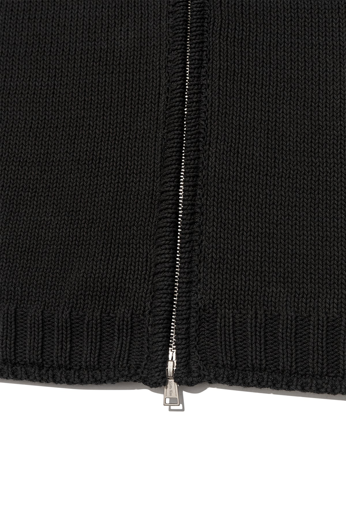Matin Kim - Applique Logo Patch Knit Zip Up (Black) product image 4 | TRAB K-Fashion Australia