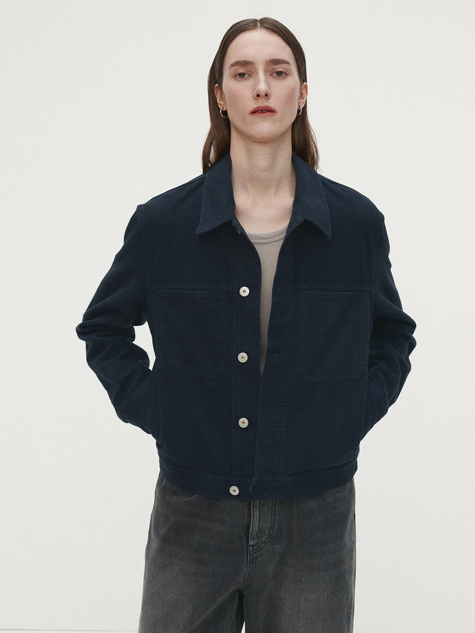 Tonywack - Moleskin Cotton Trucker Jacket (Navy) product image 6 | TRAB K-Fashion Australia