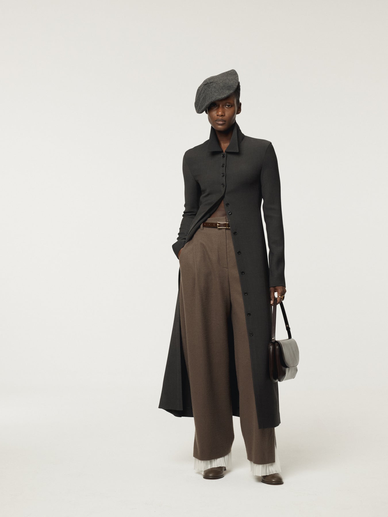 Recto - Pleats Layered Wool Pants (Greyish Khaki) product image 4 | TRAB K-Fashion Australia