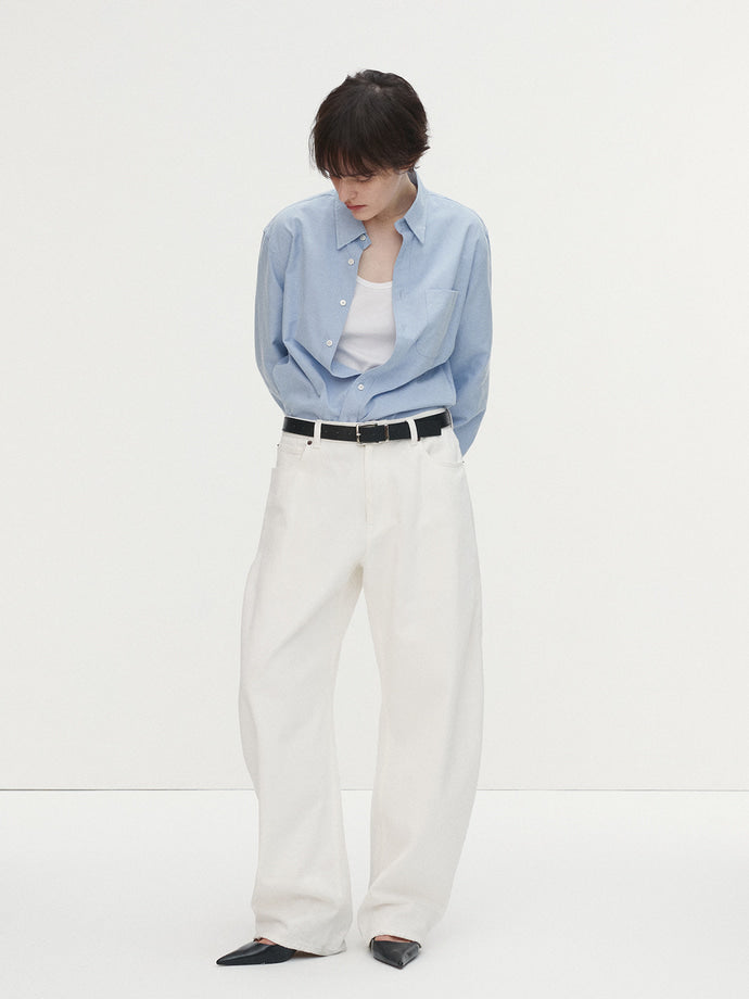 Tonywack - Cotton Lyocell Distressed Oxford Shirt (Sky Blue) product image 2 | TRAB K-Fashion Australia