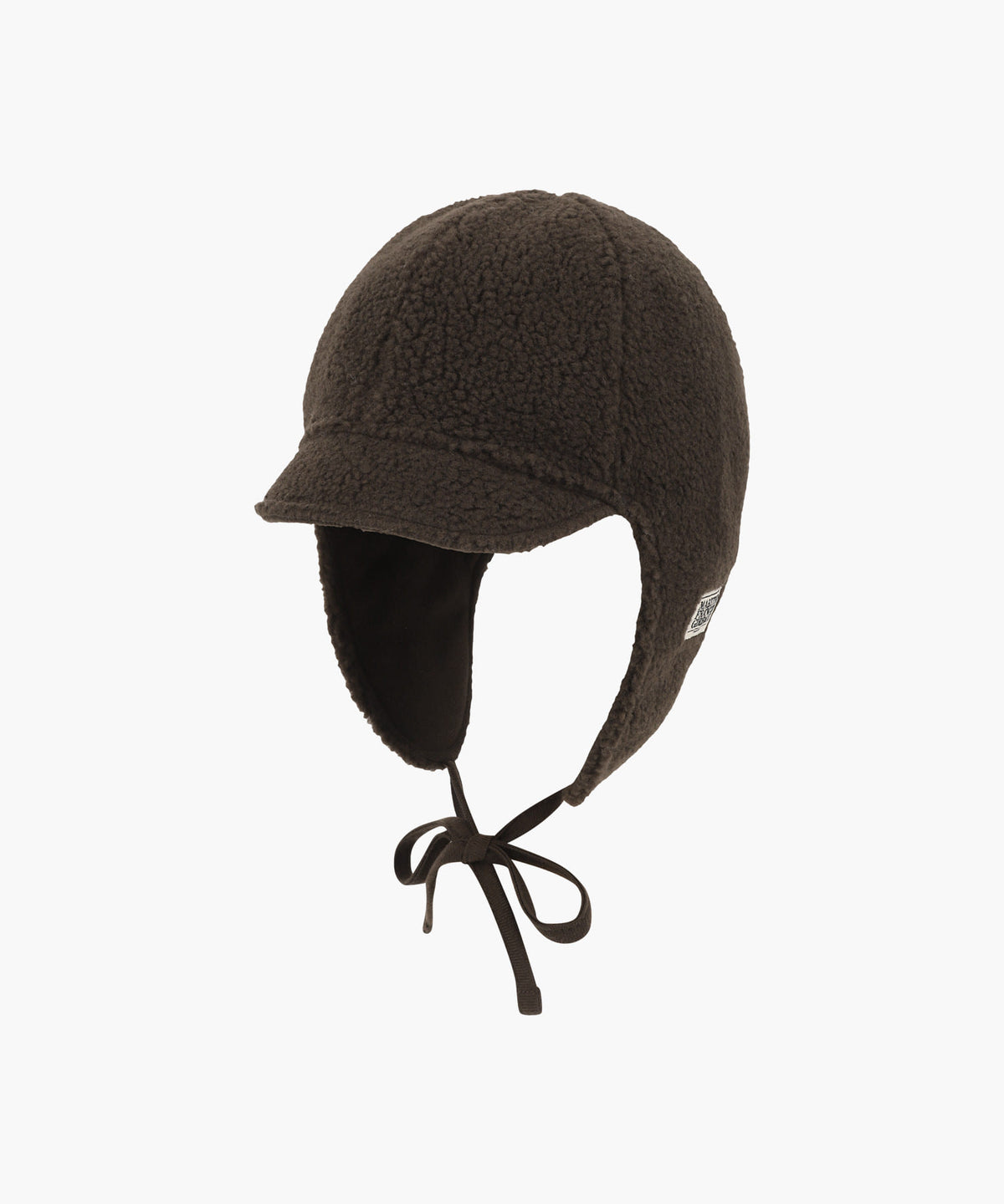 Marithe & Francois Girbaud - Micro Classic Logo Fleece Earflap Cap (Dark Brown) product image 1 | TRAB K-Fashion Australia