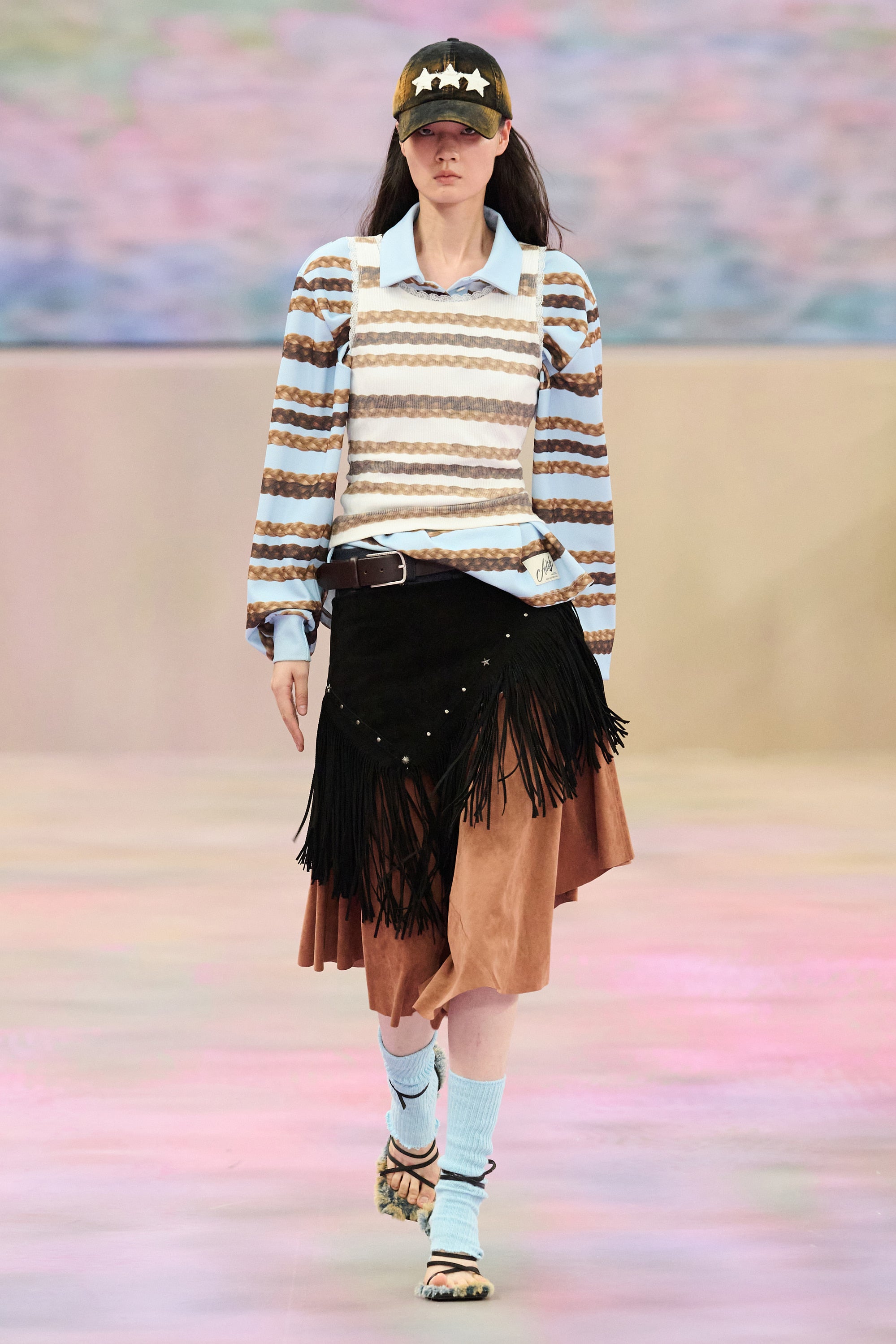 Andersson Bell - Hair Braid Stripe Collar T-Shirt (Blue) product image 6 | TRAB K-Fashion Australia