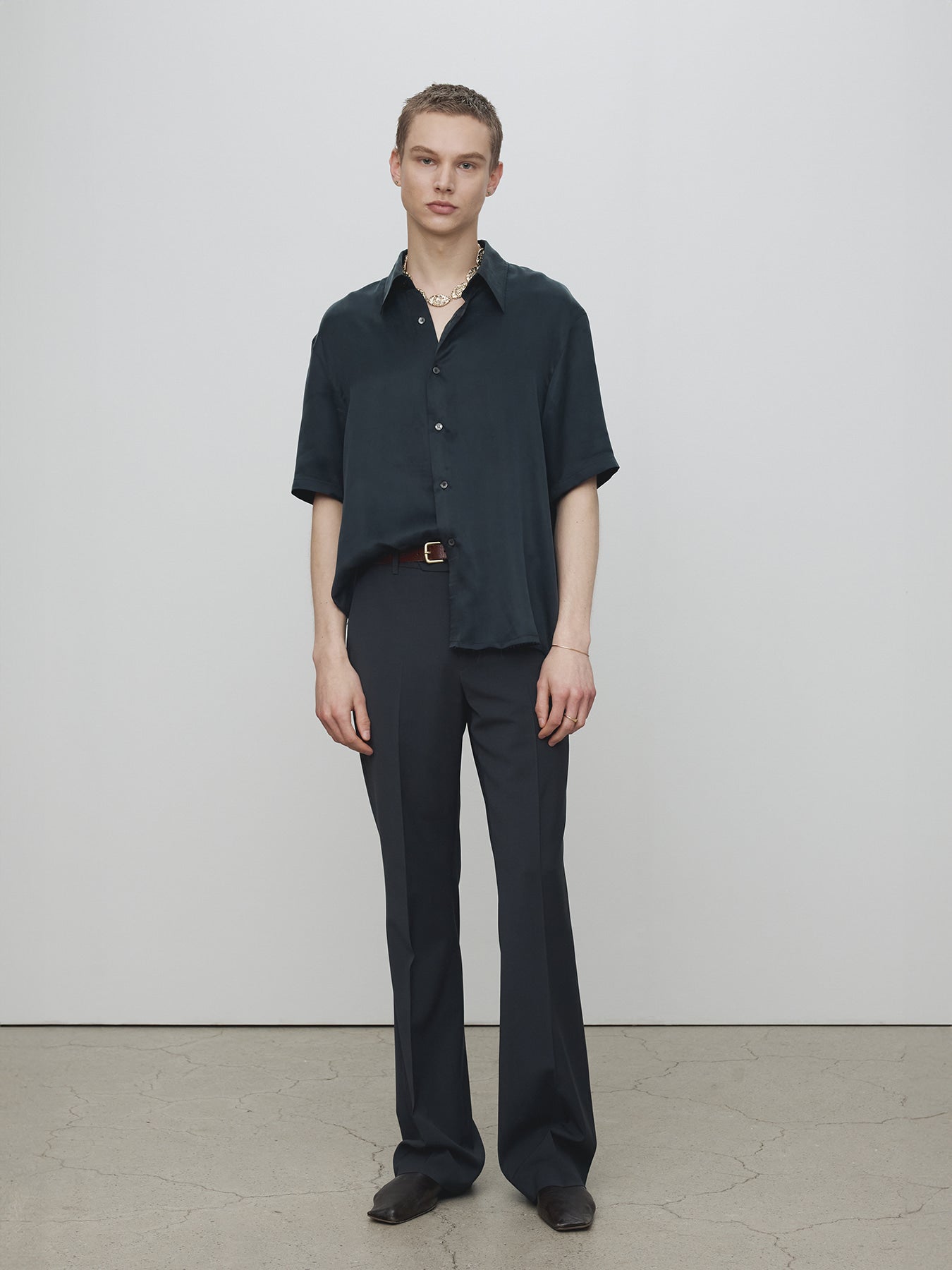 Tonywack - Fluid Cupro Shirt Japanese Fabric (Navy) product image 2 | TRAB K-Fashion Australia