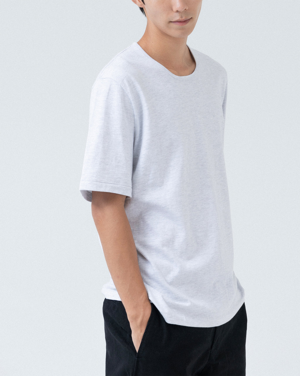Brownyard - U Neck T Shirt (Light Grey) product image 2 | TRAB K-Fashion Australia
