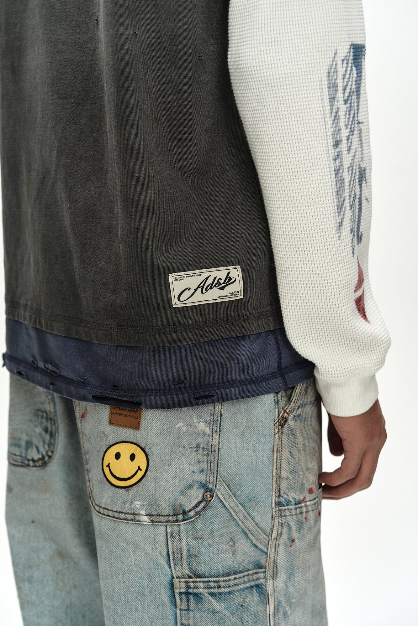 Andersson Bell - Distress Layered Long Sleeve T-Shirt (charcoal) (Charcoal) product image 8 | TRAB K-Fashion Australia
