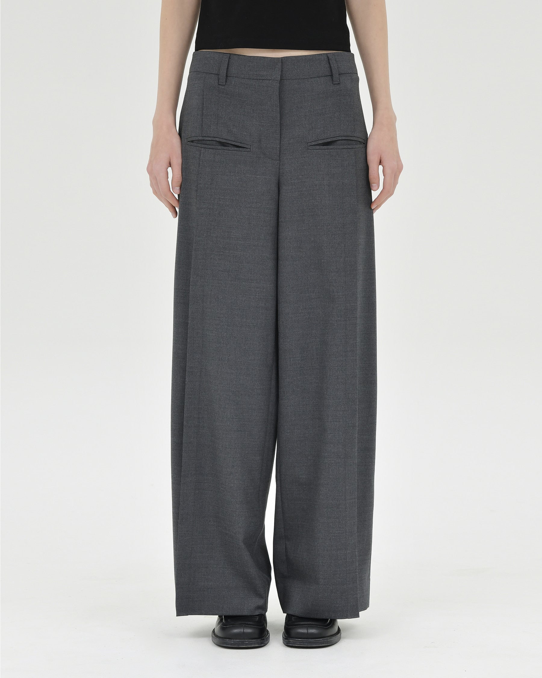 Brownyard - Wool Wide Pants (Charcoal) product image 1 | TRAB K-Fashion Australia