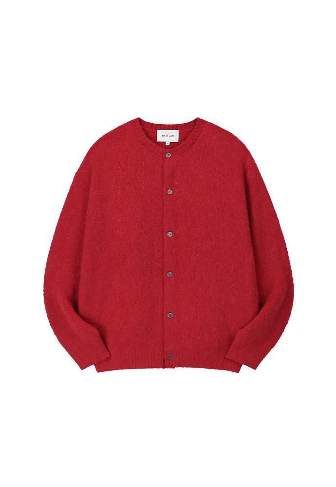 Art if acts - Mohair Round Neck Cardigan (Red) product image 6 | TRAB K-Fashion Australia