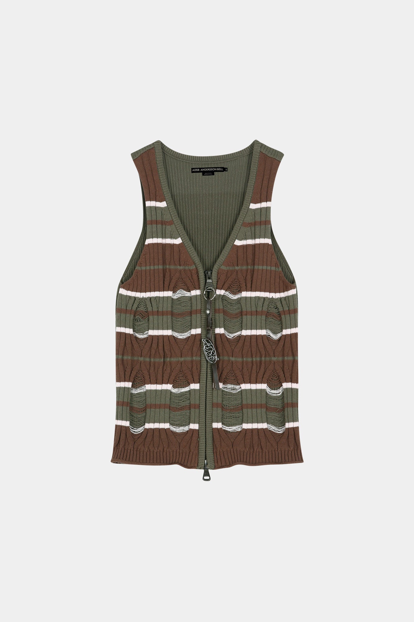 Andersson Bell - Stripe Open Knit Vest (Brown/Pink) product image 6 | TRAB K-Fashion Australia