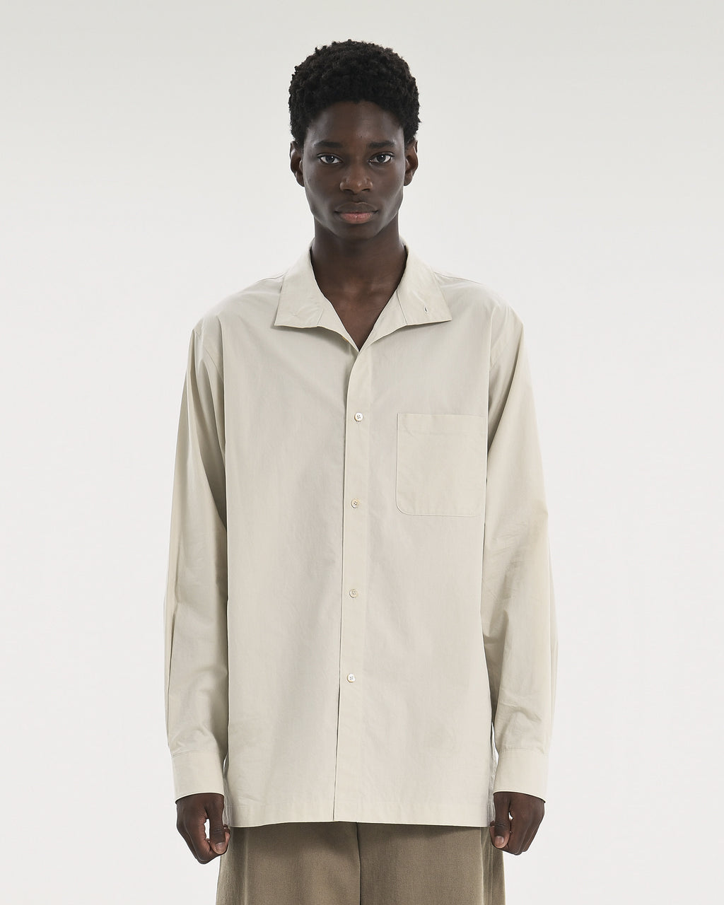 Brownyard - Stand Collar Shirt (Light Beige) product image 1 | TRAB K-Fashion Australia