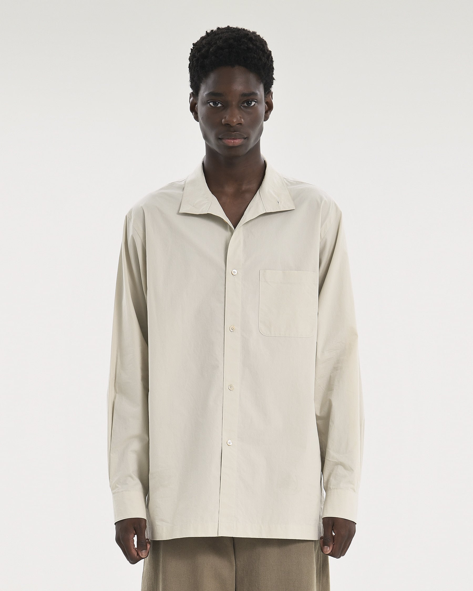 Brownyard - Stand Collar Shirt (Light Beige) product image 1 | TRAB K-Fashion Australia