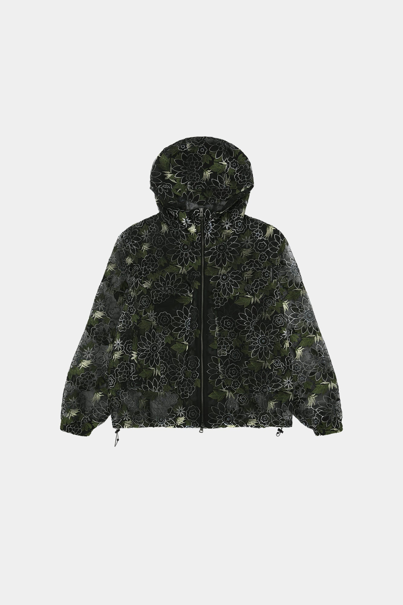 Andersson Bell - Flower Embroidery Sheer Hoodie Jacket (Black) product image 9 | TRAB K-Fashion Australia