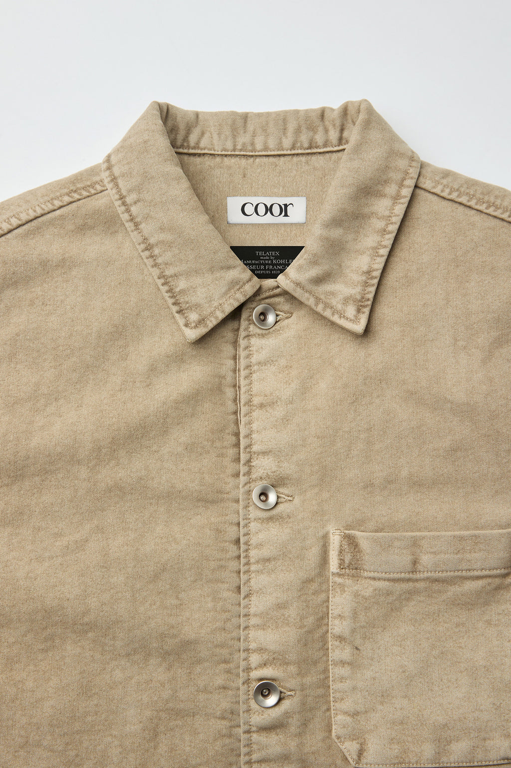 Coor - Garment Dyed Rumberjack Shirt (Beige) product image 5 | TRAB K-Fashion Australia