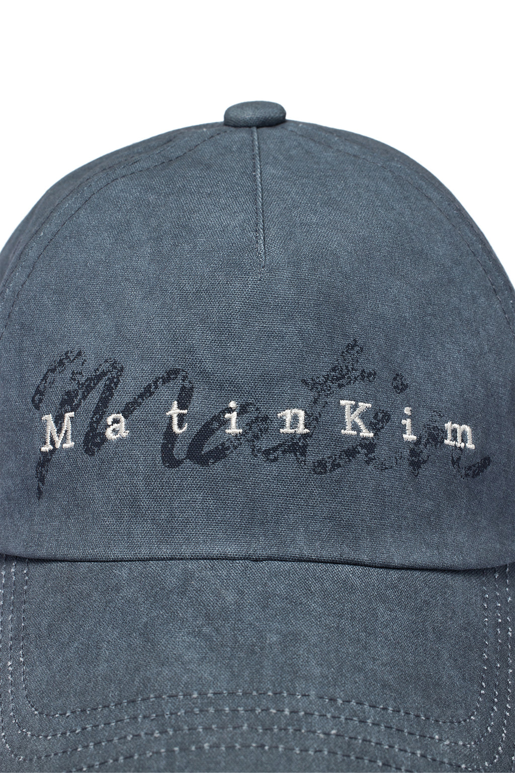 Matin Kim - Cotton Washed Crack Logo Ball Cap (Blue) product image 4 | TRAB K-Fashion Australia