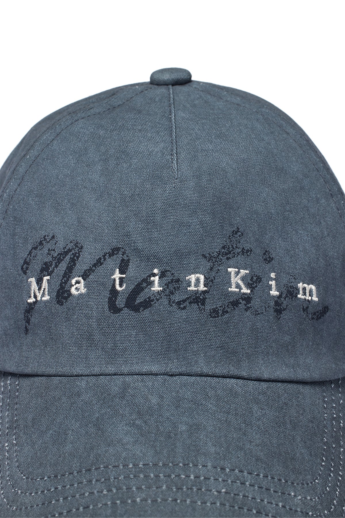 Matin Kim - Cotton Washed Crack Logo Ball Cap (Blue) product image 4 | TRAB K-Fashion Australia