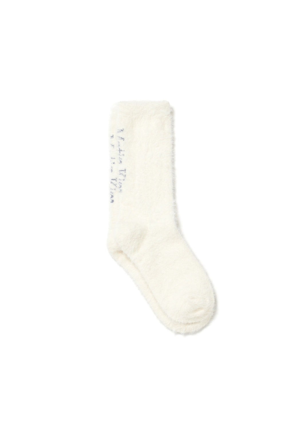 Matin Kim - Hairy Fur Crew Socks (Ivory) product image 2 | TRAB K-Fashion Australia