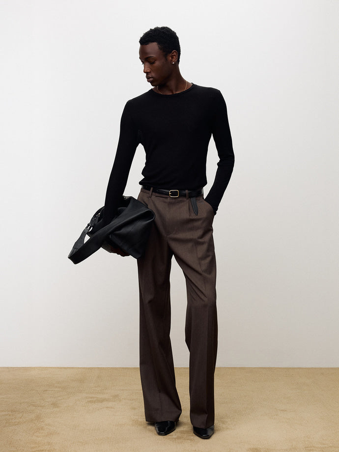 Tonywack - Sheer Wool Ribbed Knit Top (Black) product image 3 | TRAB K-Fashion Australia