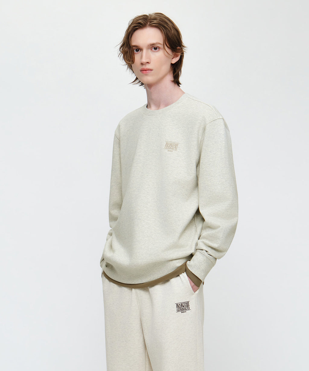 Marithe & Francois Girbaud - Small Classic Logo Embroidery Sweatshirt (Oatmeal) product image 2 | TRAB K-Fashion Australia
