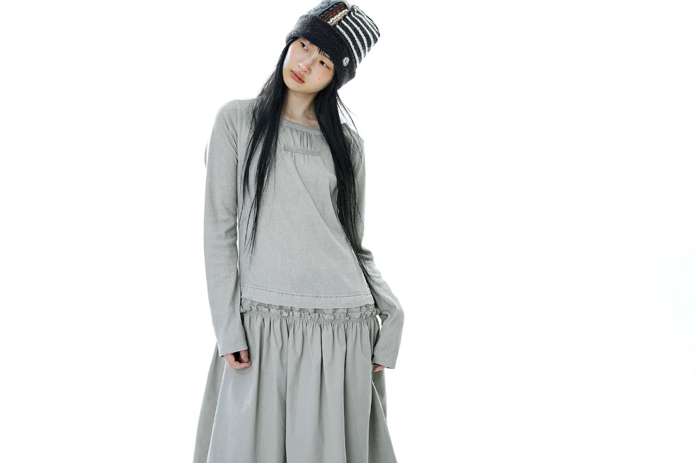 Coyseio - 2way Shirring One Piece (Light Khaki) product image 3 | TRAB K-Fashion Australia