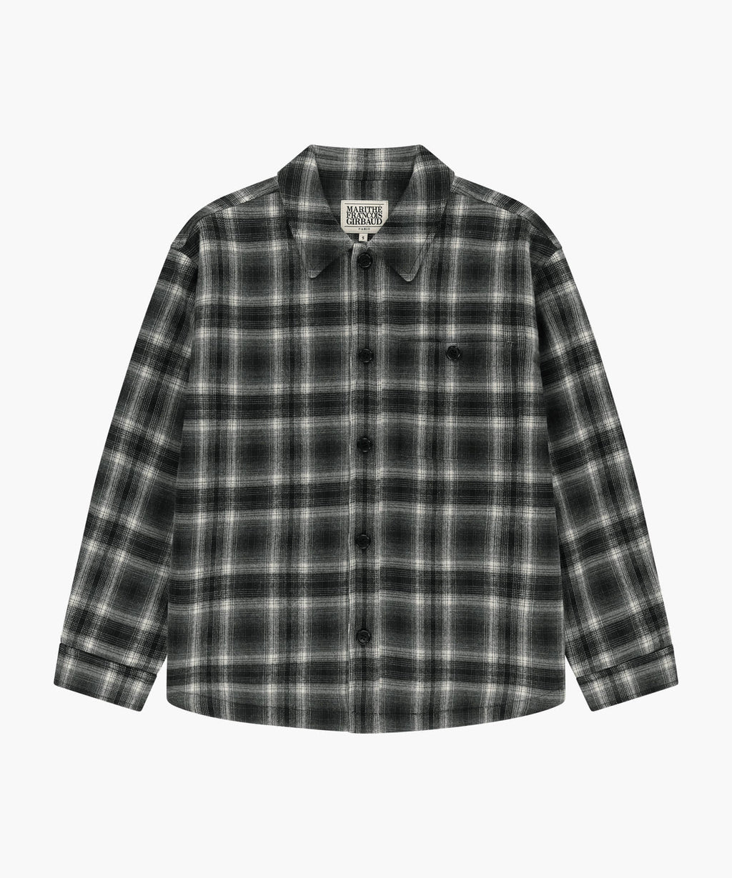 Marithe & Francois Girbaud - Micro Classic Logo Flannel Check Shirt Padded Jacket (Black) product image 5 | TRAB K-Fashion Australia