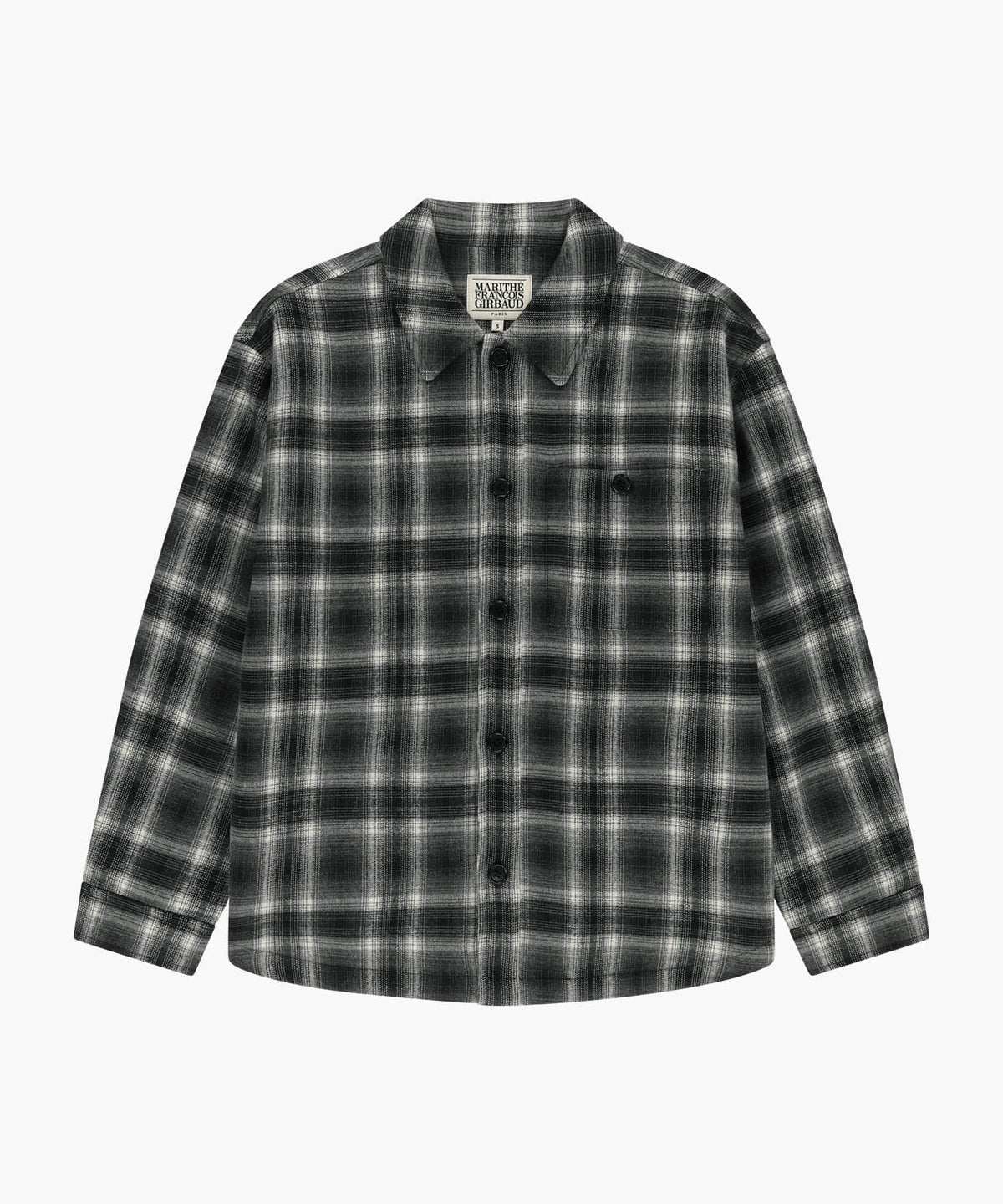 Marithe & Francois Girbaud - Micro Classic Logo Flannel Check Shirt Padded Jacket (Black) product image 5 | TRAB K-Fashion Australia