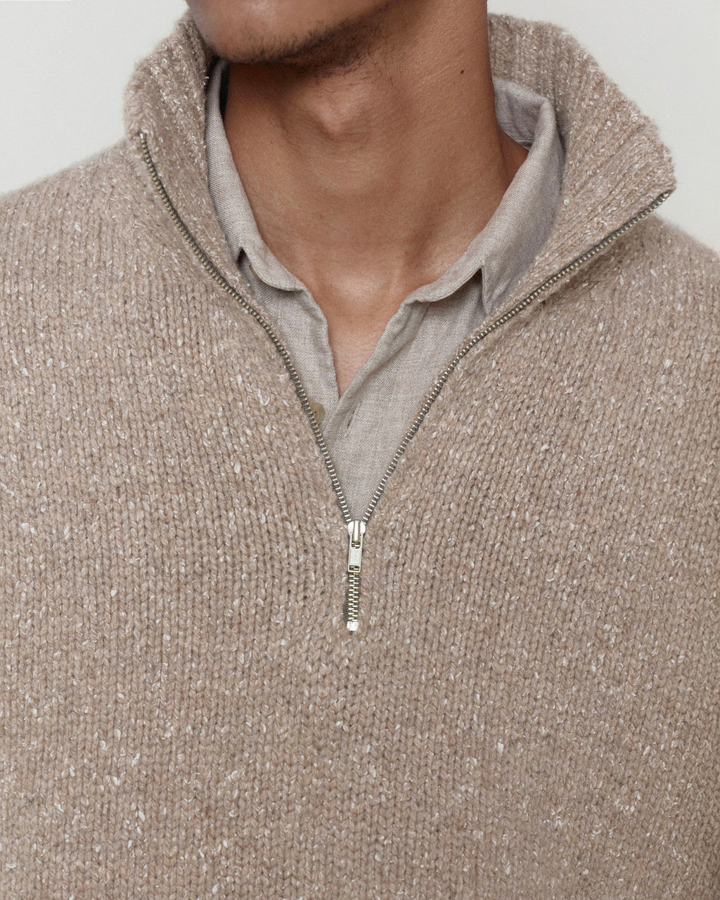 Brownyard - Quarter Zip Up Sweater (Beige) product image 5 | TRAB K-Fashion Australia