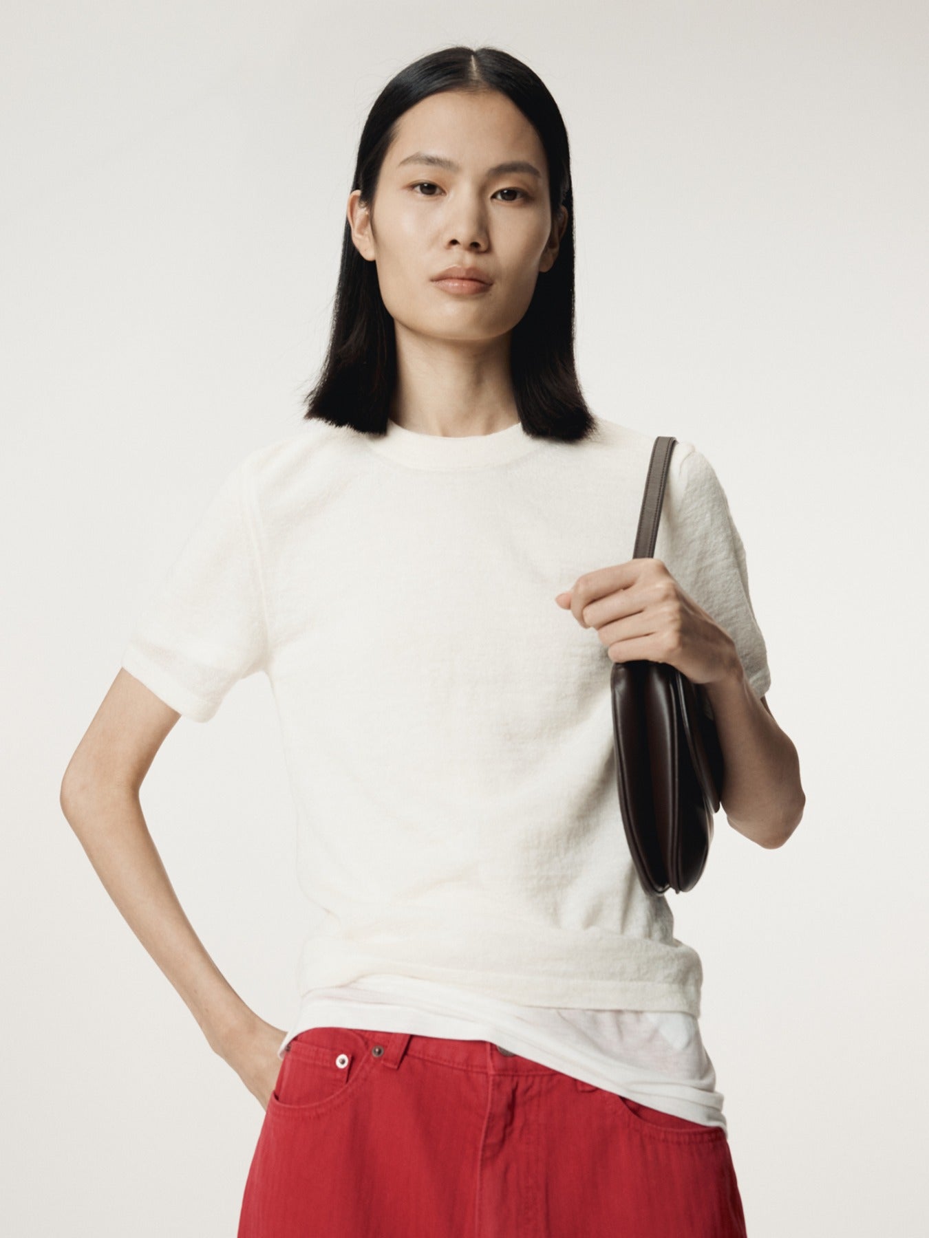 Recto - Rc Embroidery Sheer Knit Top (Cream) product image 1 | TRAB K-Fashion Australia