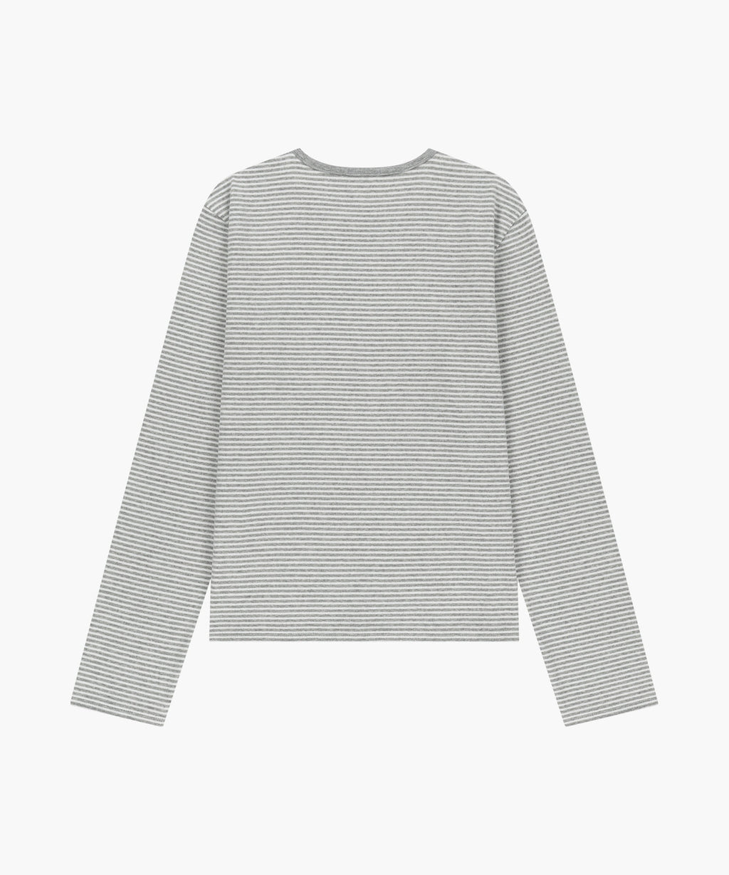 Marithe & Francois Girbaud - Stripe Long Sleeve Tee (Light Heather Gray) product image 6 | TRAB K-Fashion Australia