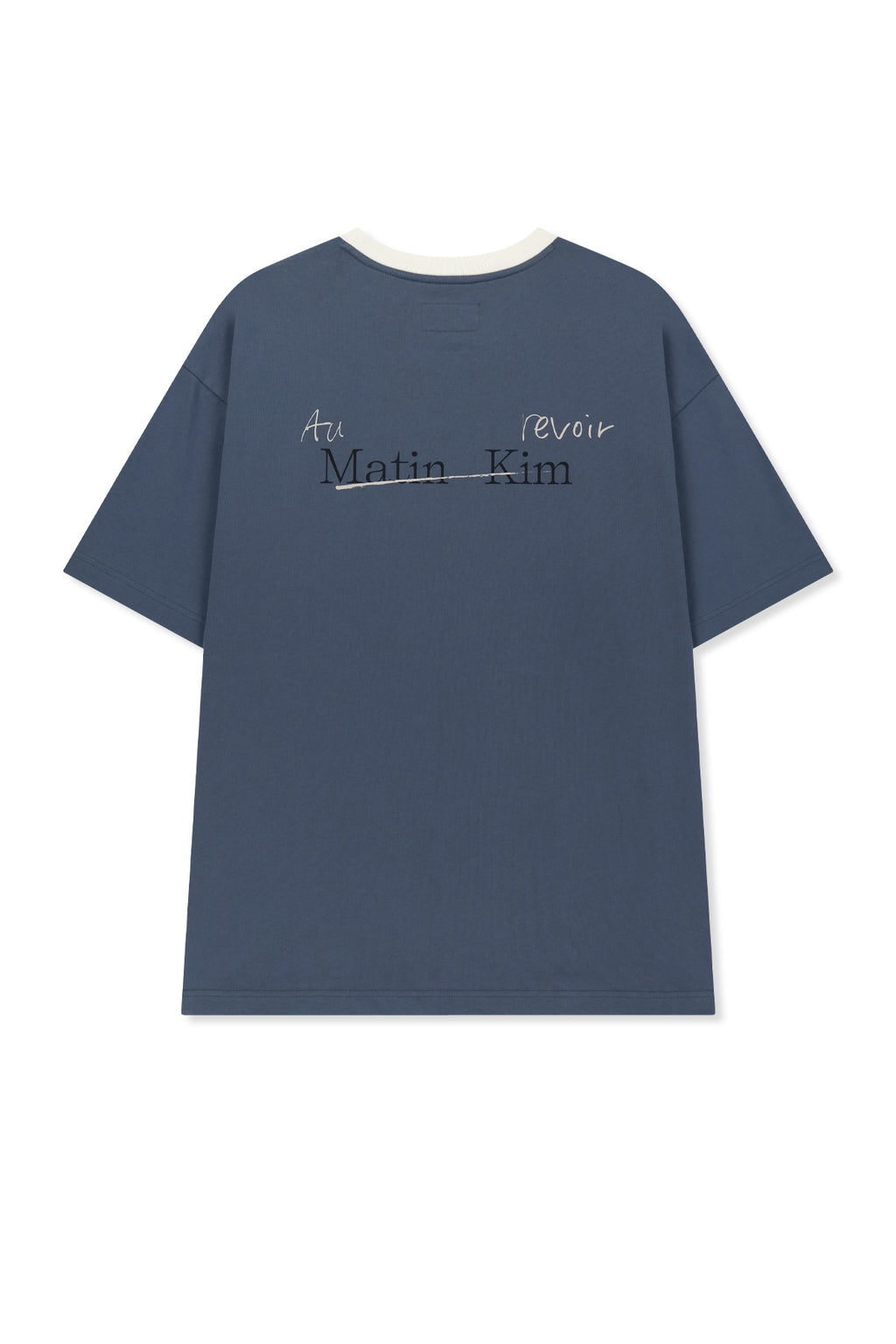 Matin Kim - Tonal Rib Back Logo Top (Smoke Blue) product image 2 | TRAB K-Fashion Australia
