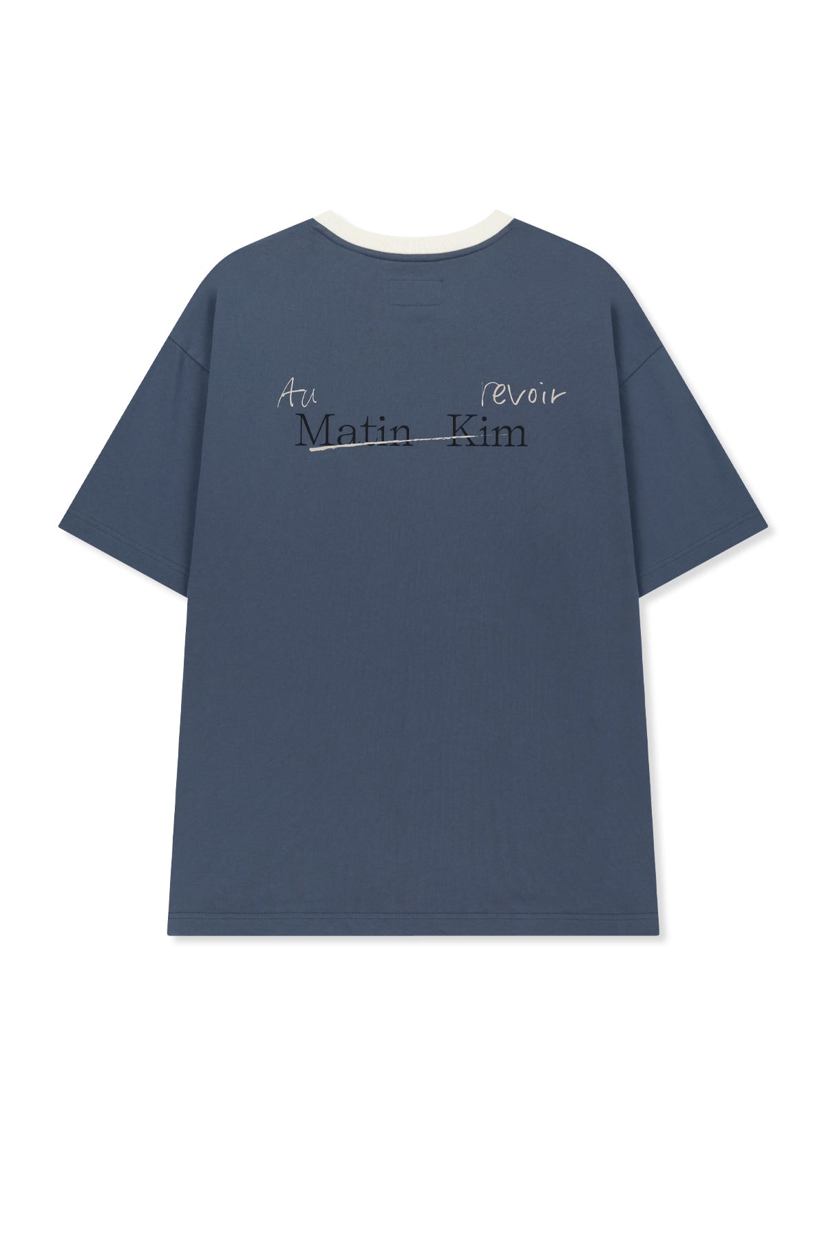 Matin Kim - Tonal Rib Back Logo Top (Smoke Blue) product image 2 | TRAB K-Fashion Australia