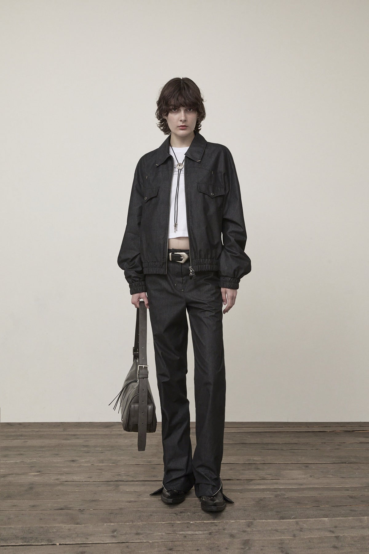 Matin Kim - Western Detail Denim Like Blouson (Black) product image 8 | TRAB K-Fashion Australia