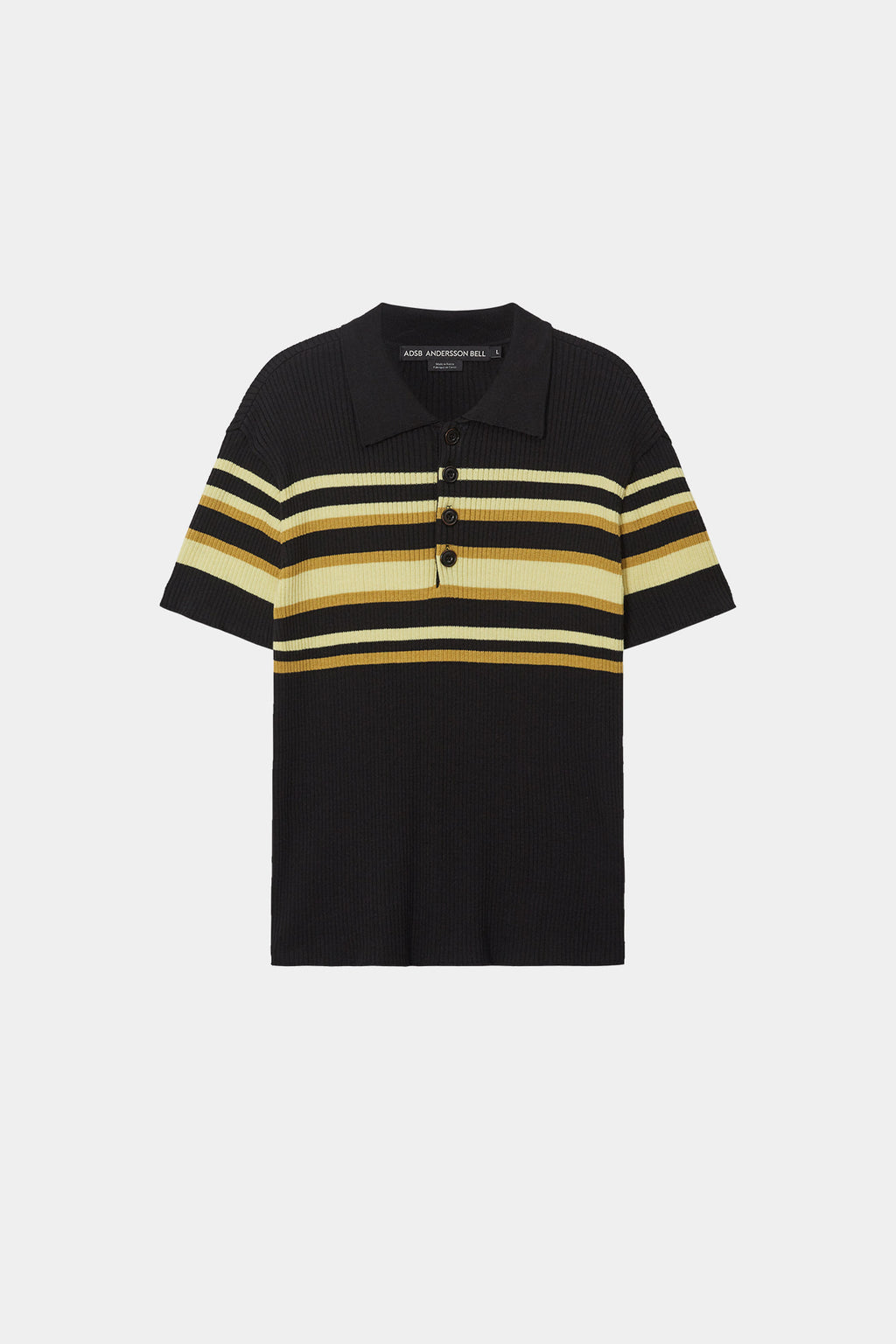 Andersson Bell - Pitt Stripe Polo Sweater (Black/Lemon) product image 8 | TRAB K-Fashion Australia
