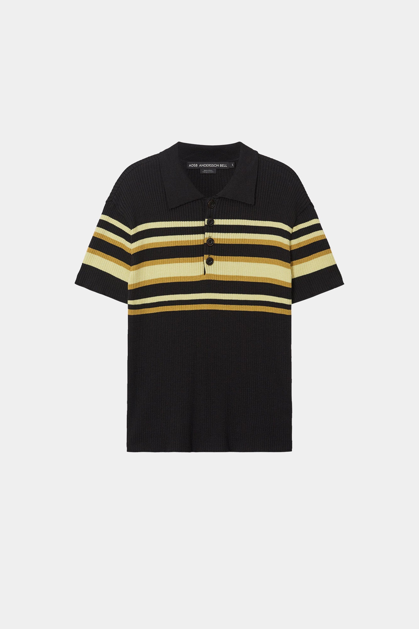 Andersson Bell - Pitt Stripe Polo Sweater (Black/Lemon) product image 8 | TRAB K-Fashion Australia