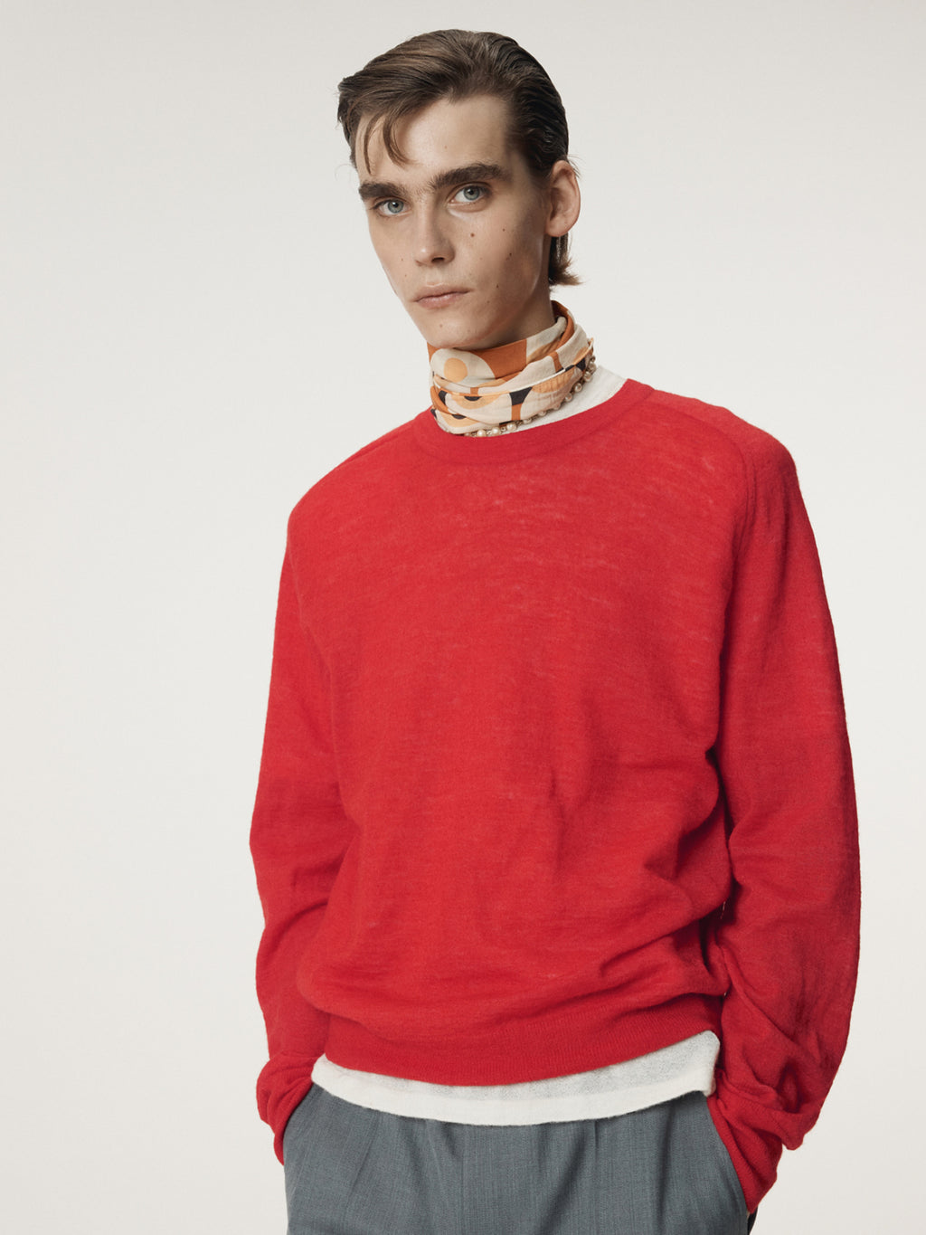 Recto - Rc Sheer Knit Top (Scarlet Red) product image 7 | TRAB K-Fashion Australia