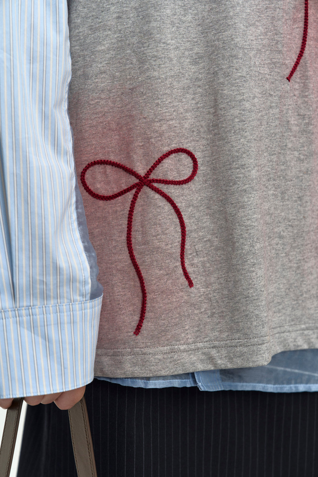 Andersson Bell - Ribbon Embroidery Spray T-Shirt (Melange Grey) product image 7 | TRAB K-Fashion Australia