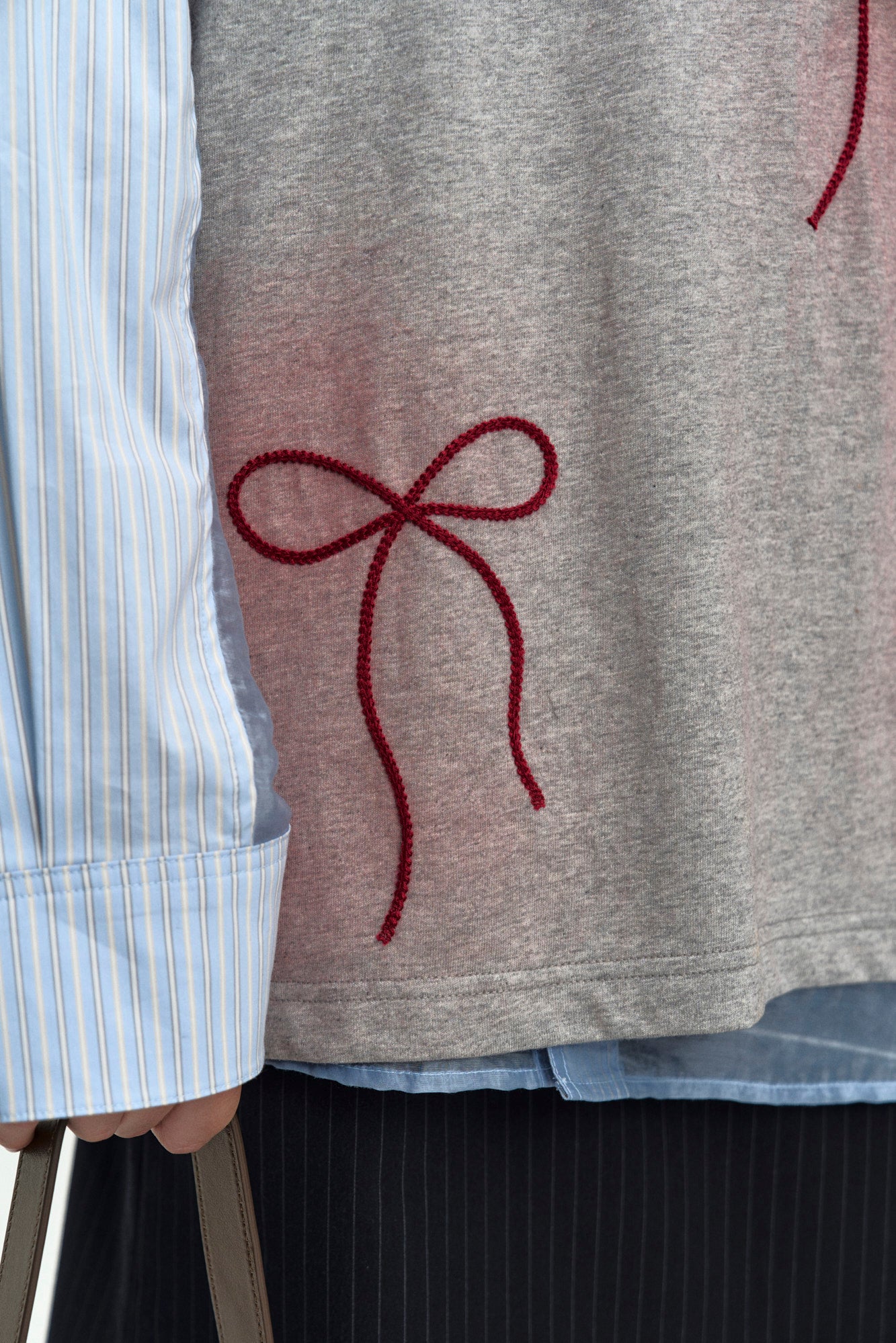 Andersson Bell - Ribbon Embroidery Spray T-Shirt (Melange Grey) product image 7 | TRAB K-Fashion Australia