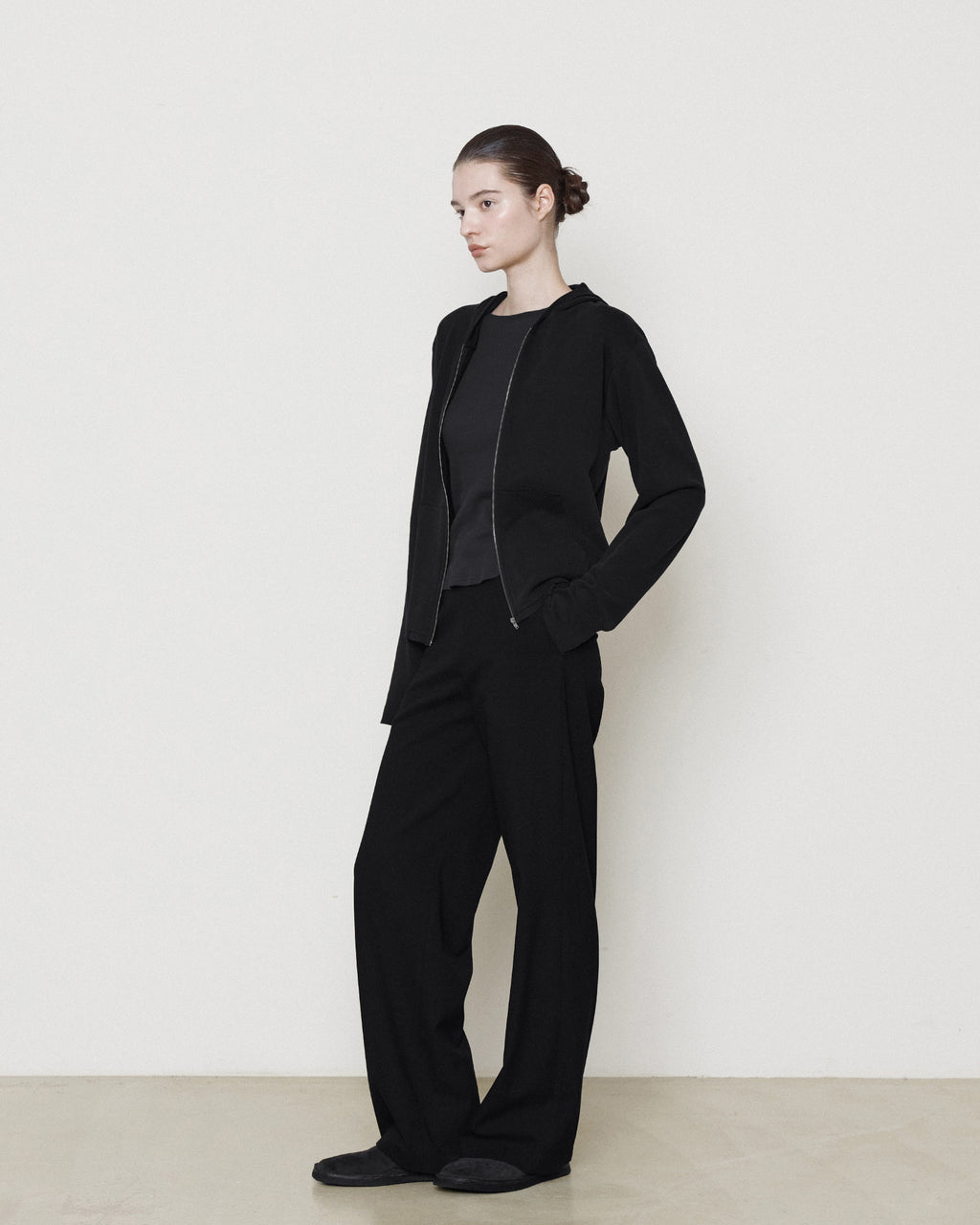 Brownyard - Smooth Jersey Hood Zip Up (Black) product image 1 | TRAB K-Fashion Australia