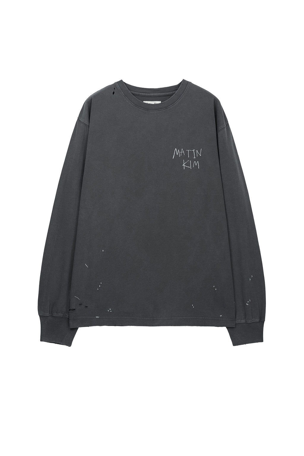 Matin Kim - Vintage Washed Logo Top (Charcoal) product image 1 | TRAB K-Fashion Australia