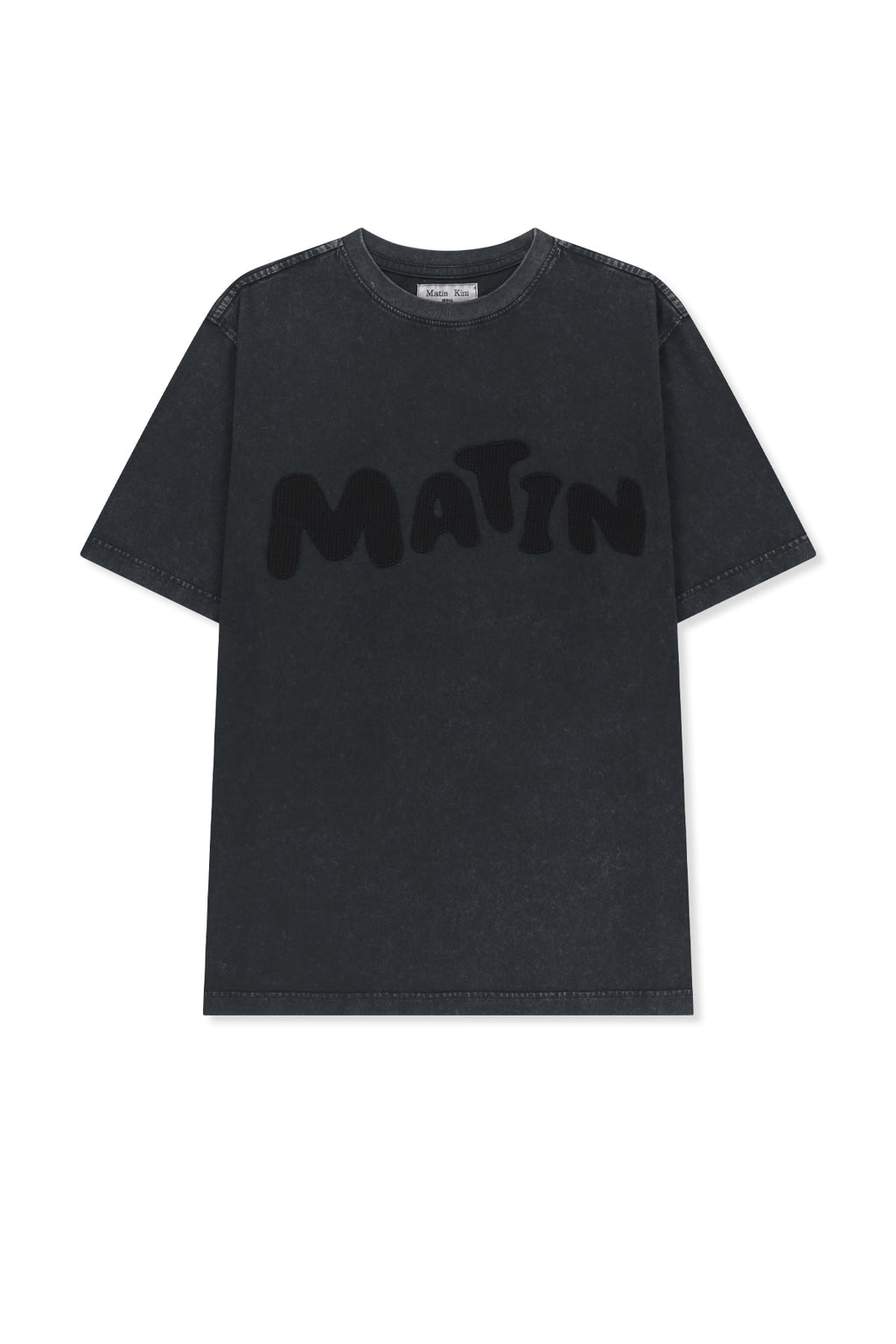 Matin Kim - Waffle Applique Logo Top (Charcoal) product image 2 | TRAB K-Fashion Australia