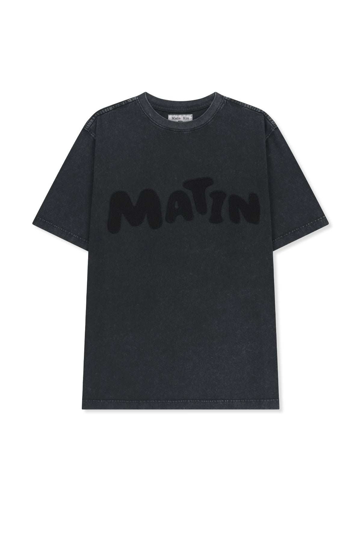 Matin Kim - Waffle Applique Logo Top (Charcoal) product image 2 | TRAB K-Fashion Australia