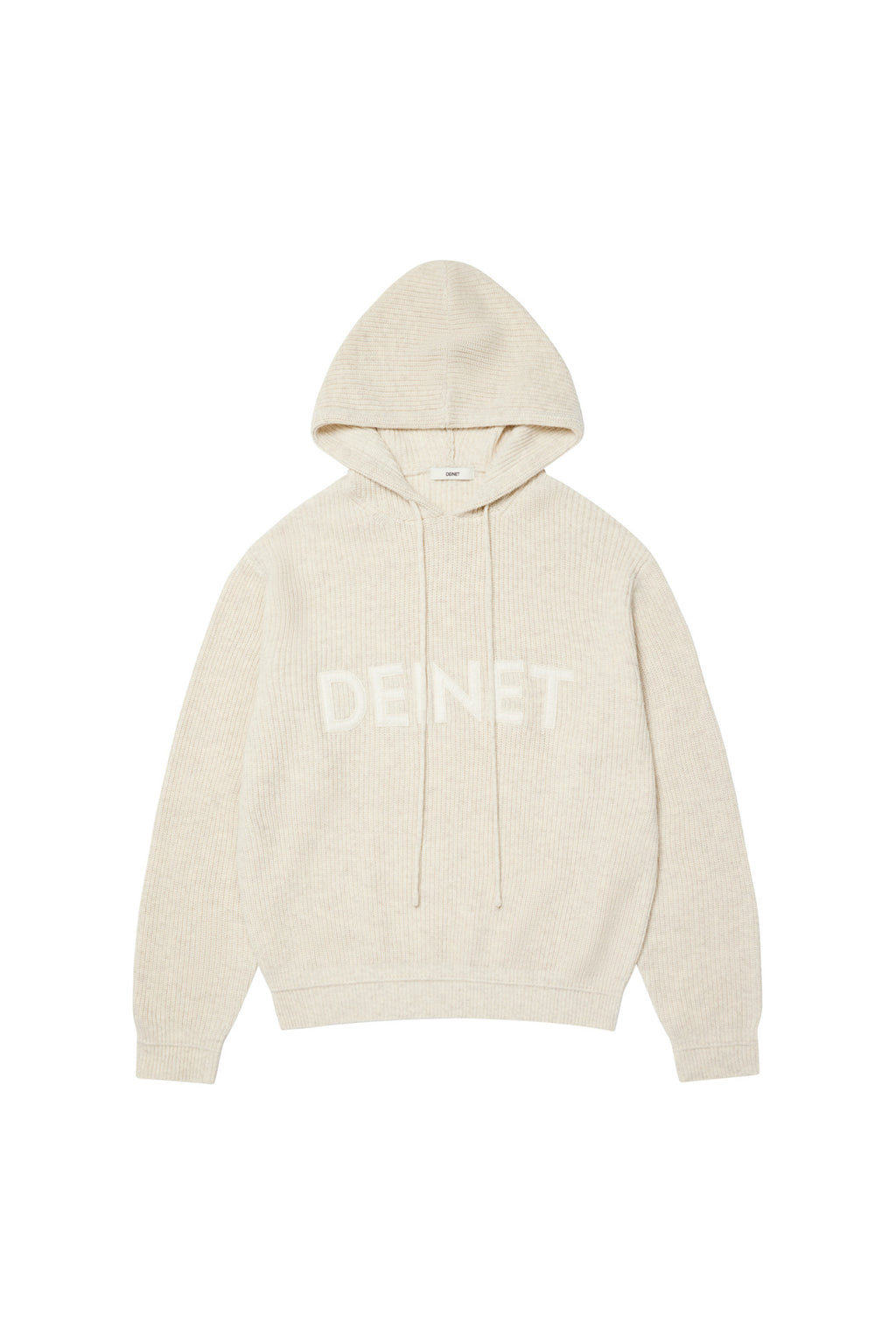 Deinet - Basic Logo Knit Hoodie (Oatmeal) product image 1 | TRAB K-Fashion Australia