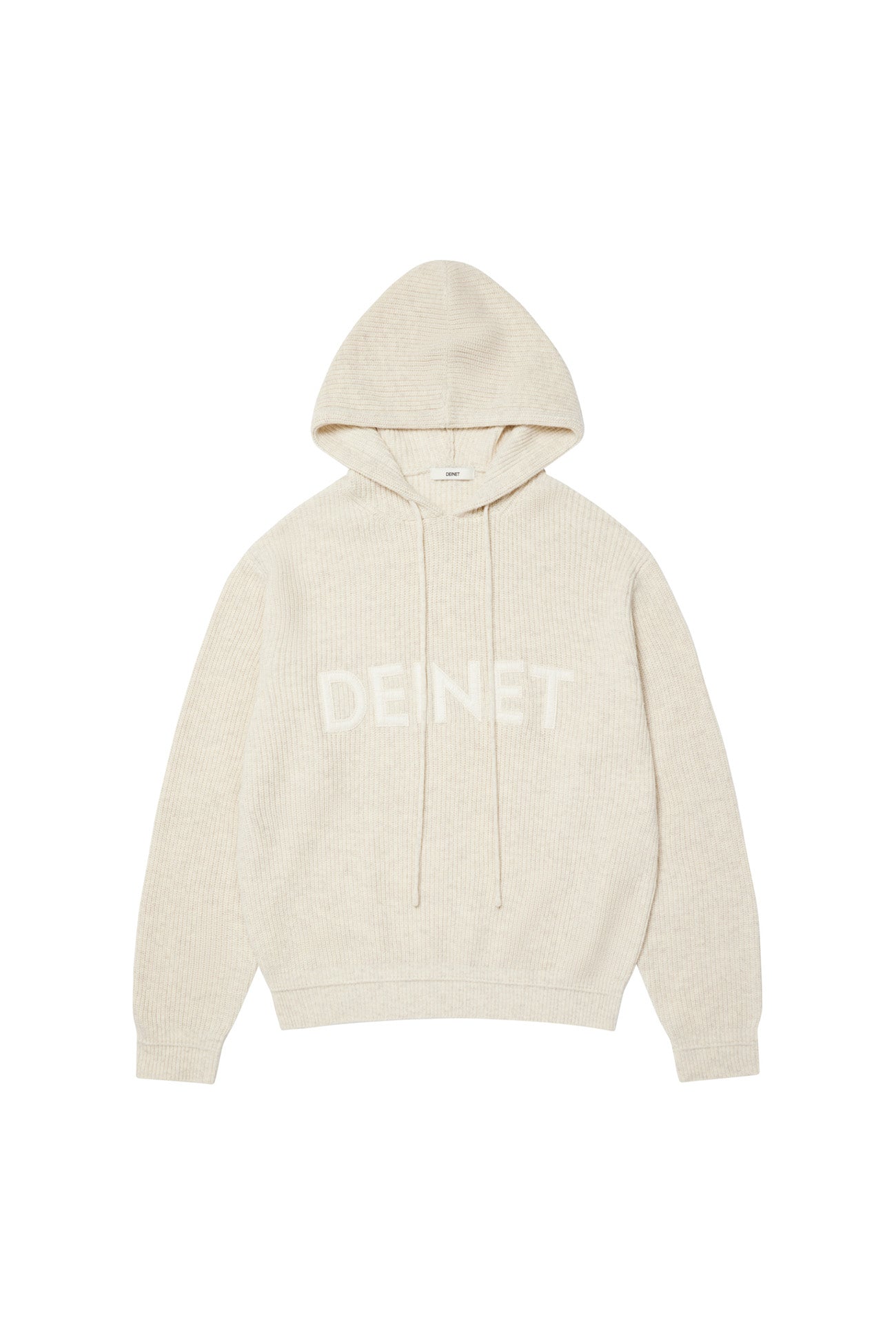 Deinet - Basic Logo Knit Hoodie (Oatmeal) product image 1 | TRAB K-Fashion Australia
