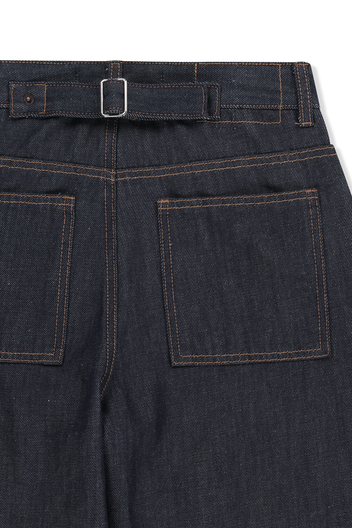Matin Kim - Skirt Overlay Denim Pants (Dark Navy) product image 5 | TRAB K-Fashion Australia