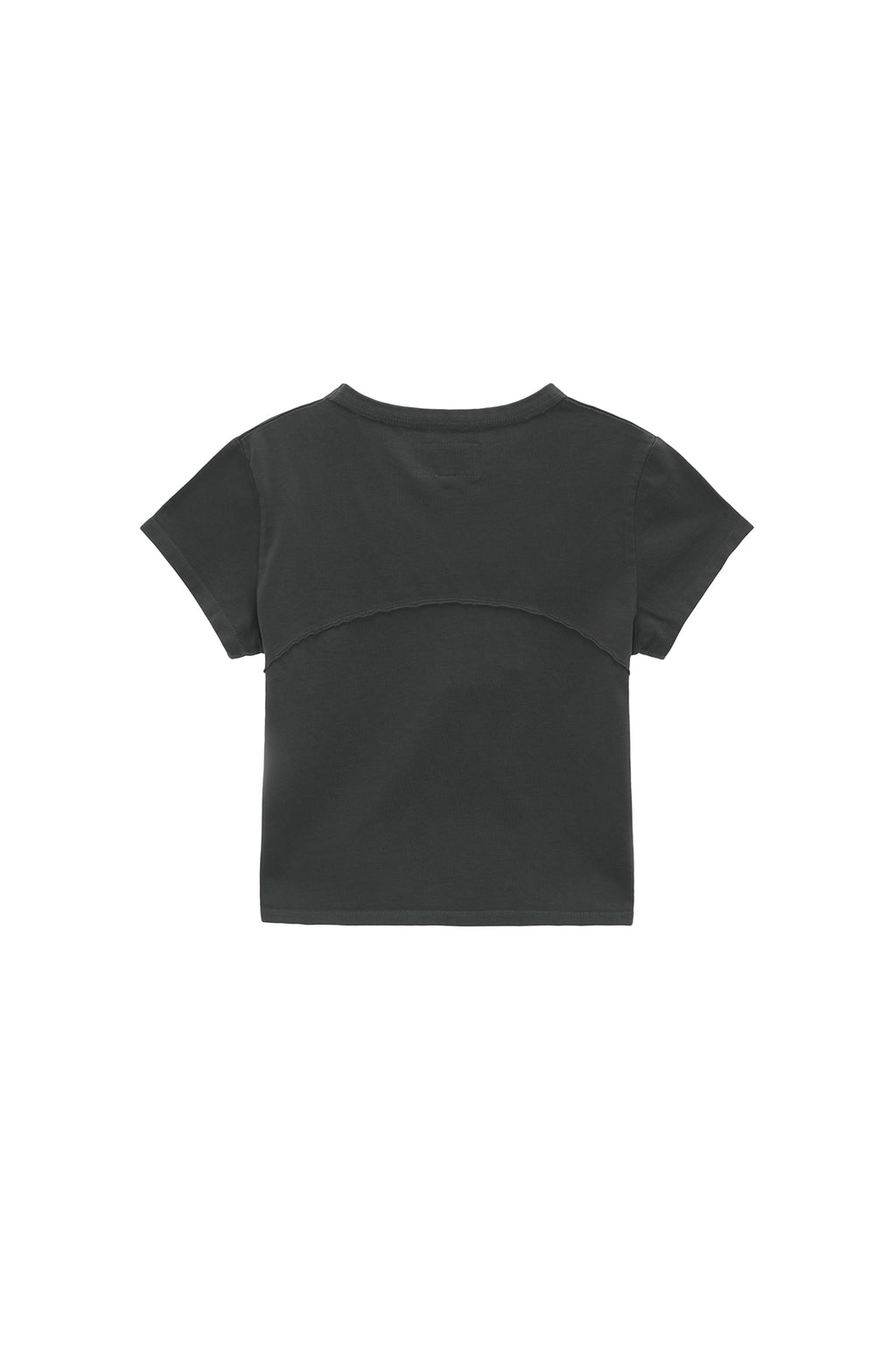 Matin Kim - Pigment Cut Out Logo Crop Top (Charcoal) product image 2 | TRAB K-Fashion Australia