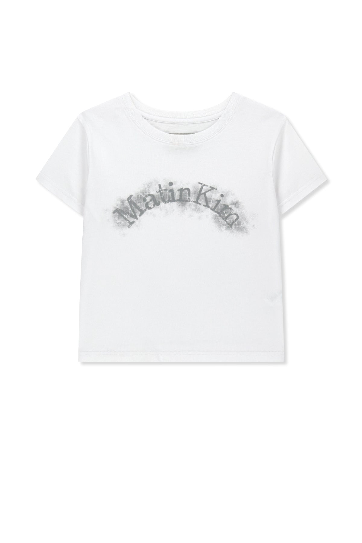 Matin Kim - Matin Kim Arch Logo Crop Top (White) product image 2 | TRAB K-Fashion Australia