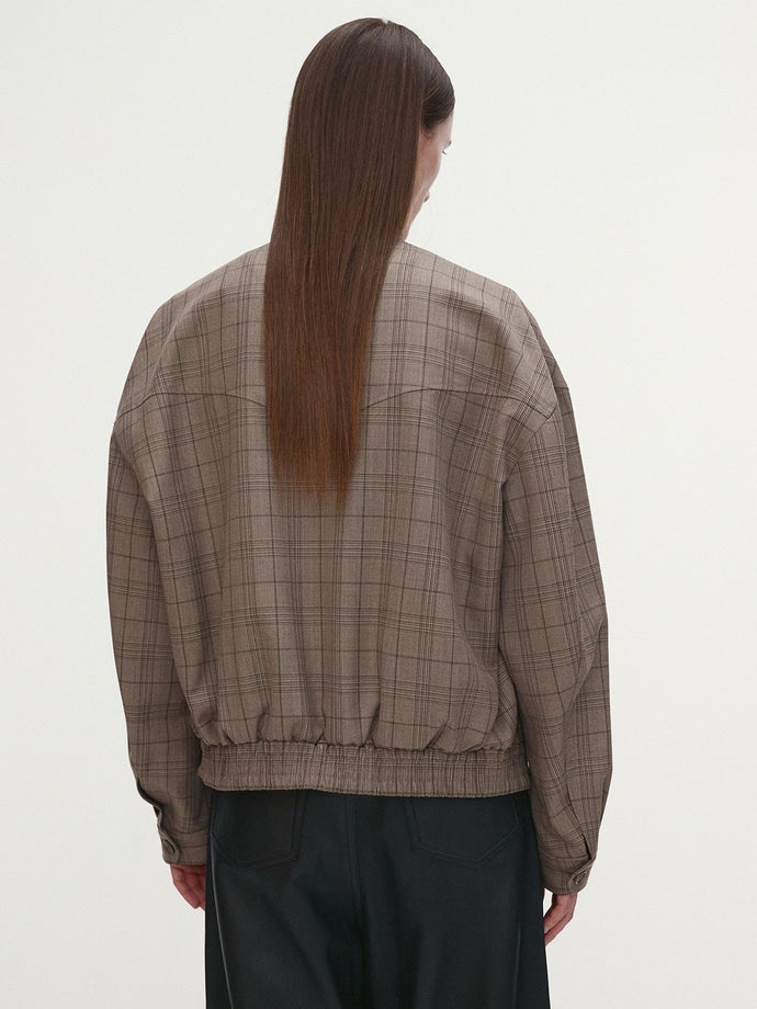 Tonywack - Checked Wool Harrington Jacket (Beige Check) product image 2 | TRAB K-Fashion Australia