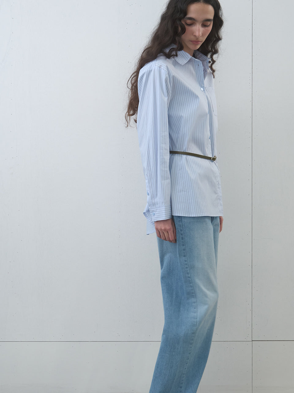 Kijun - Stripe Oversized Shirt (Sky Blue) product image 4 | TRAB K-Fashion Australia