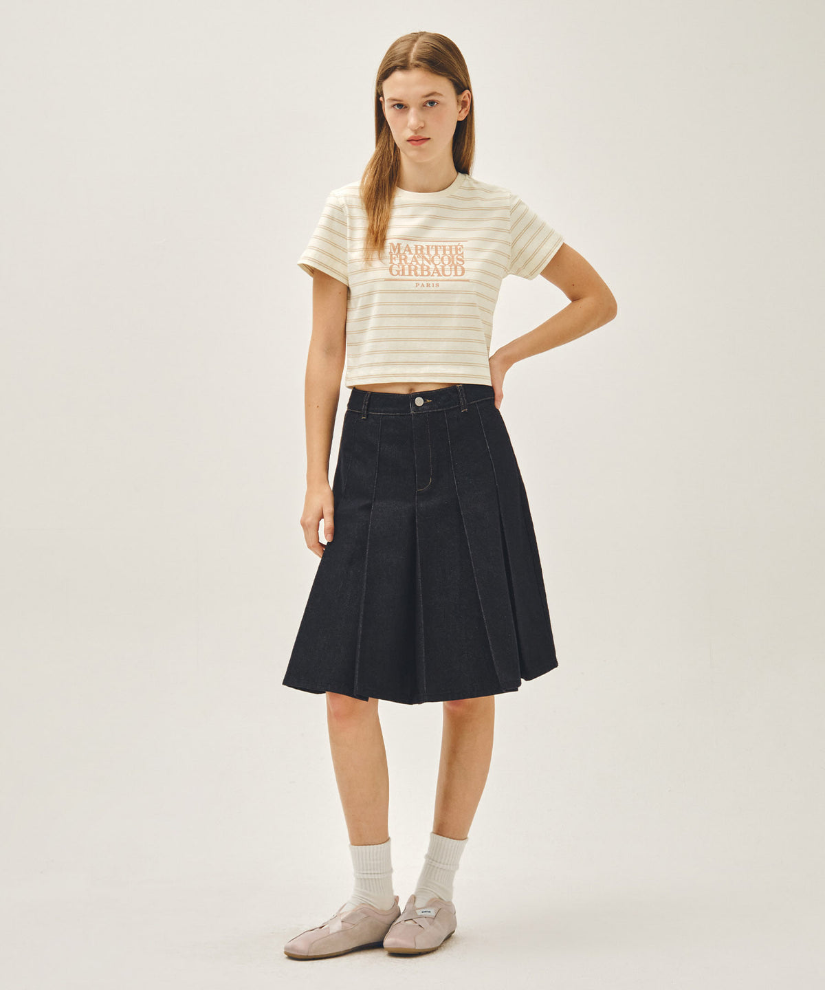 Marithe & Francois Girbaud - Classic Logo Crop Tee (Ivory) product image 5 | TRAB K-Fashion Australia