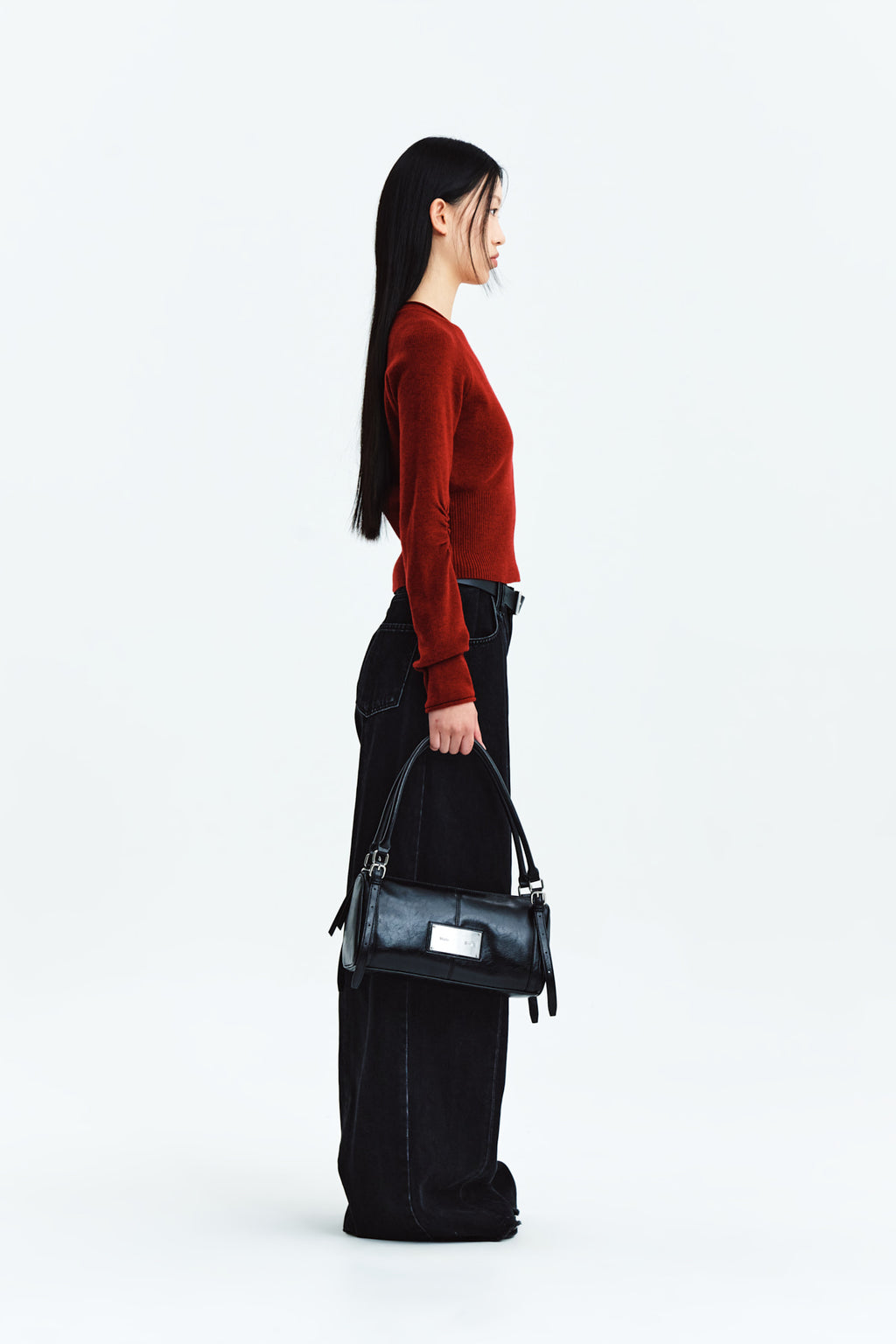 Matin Kim - Tuck Point Wide Denim Pants (Black) product image 6 | TRAB K-Fashion Australia