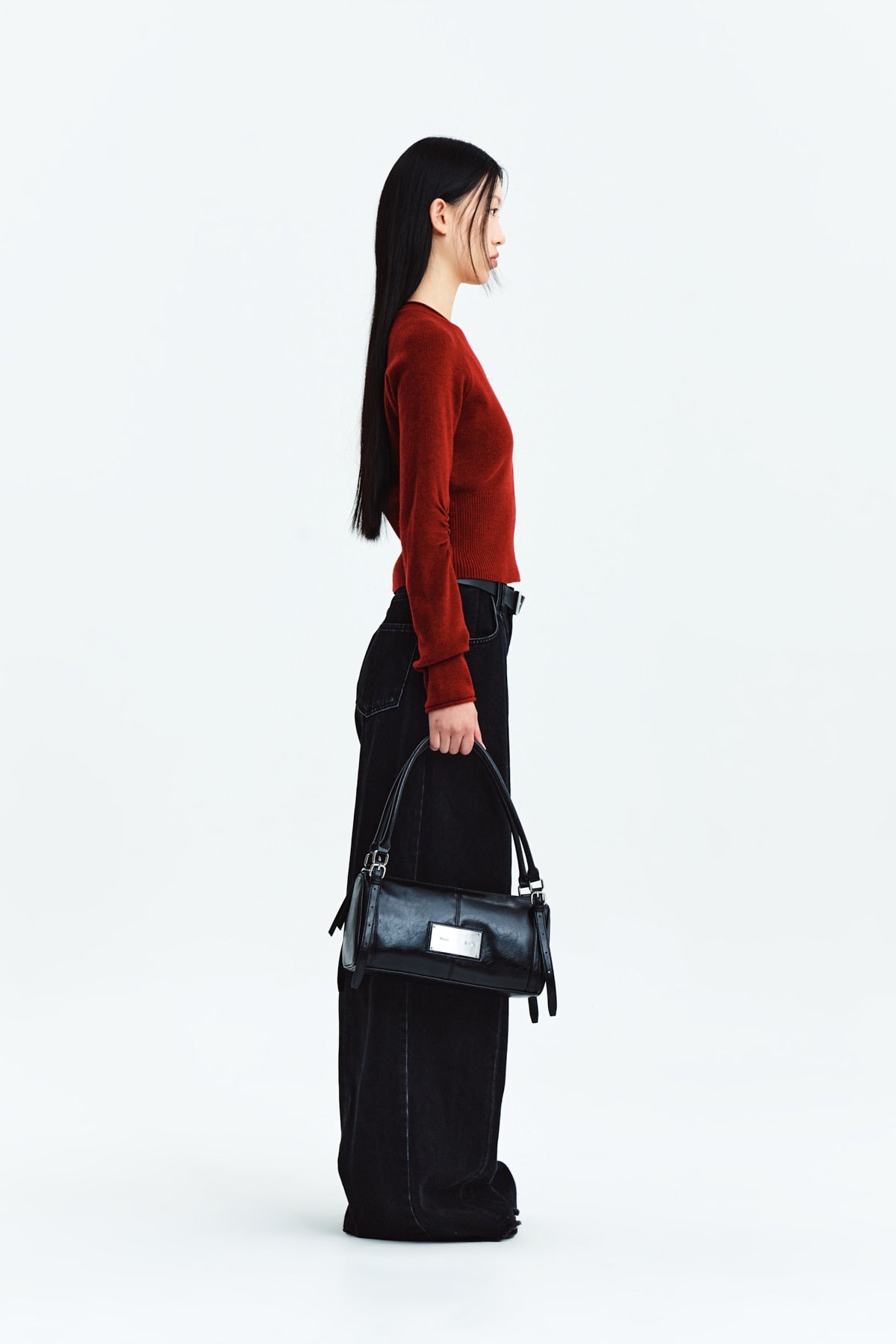 Matin Kim - Tuck Point Wide Denim Pants (Black) product image 6 | TRAB K-Fashion Australia